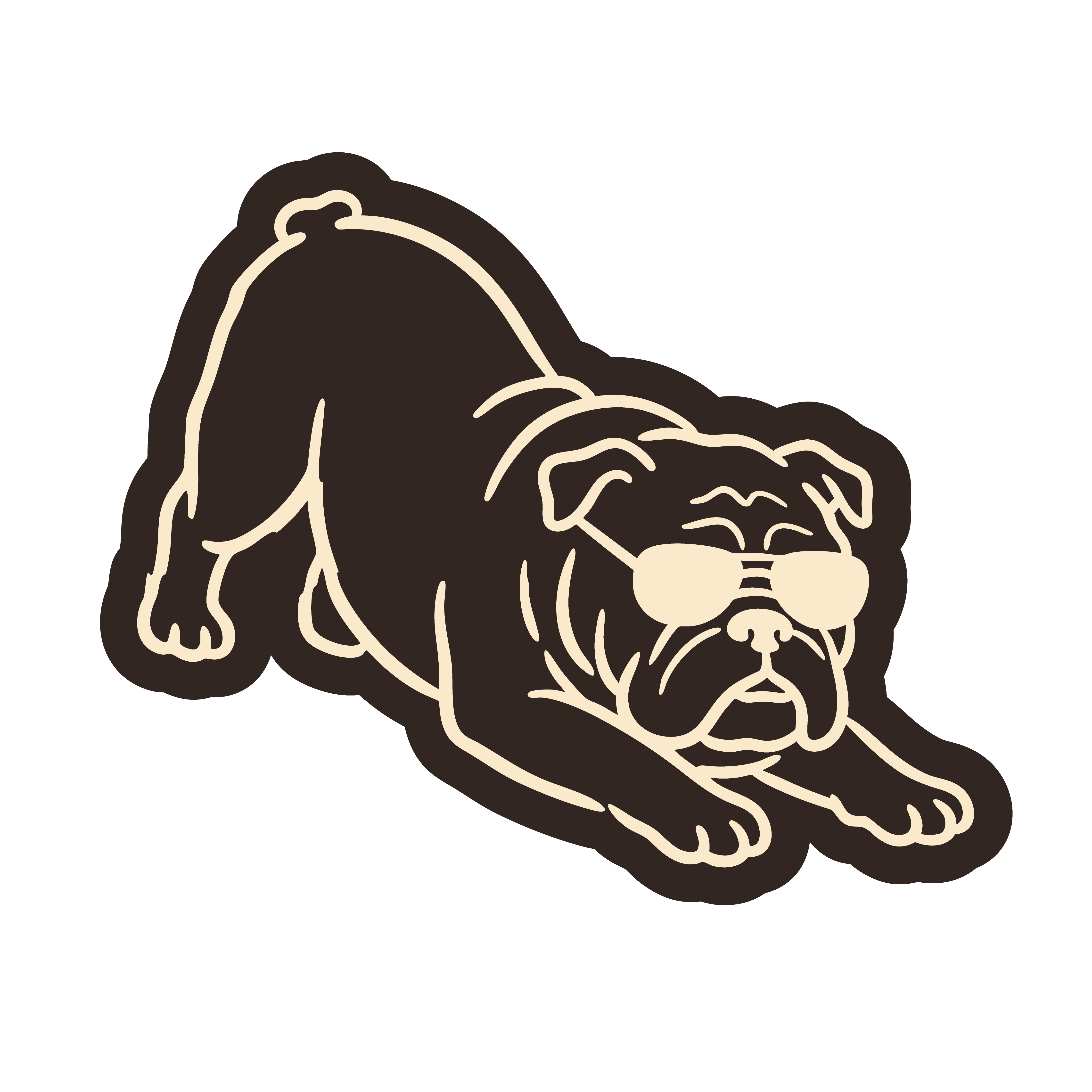 Line illustration of a bulldog