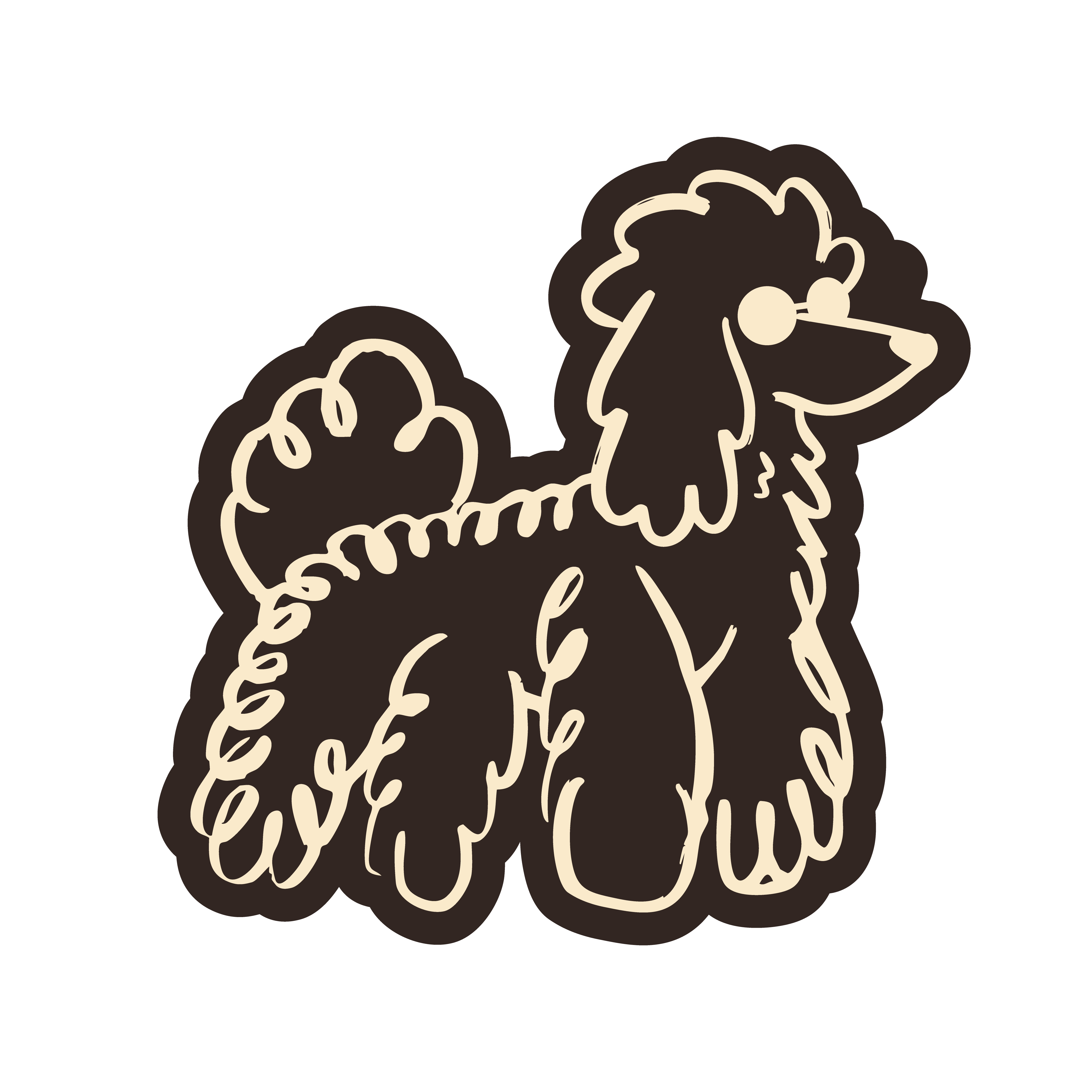 Line illustration of a poodle